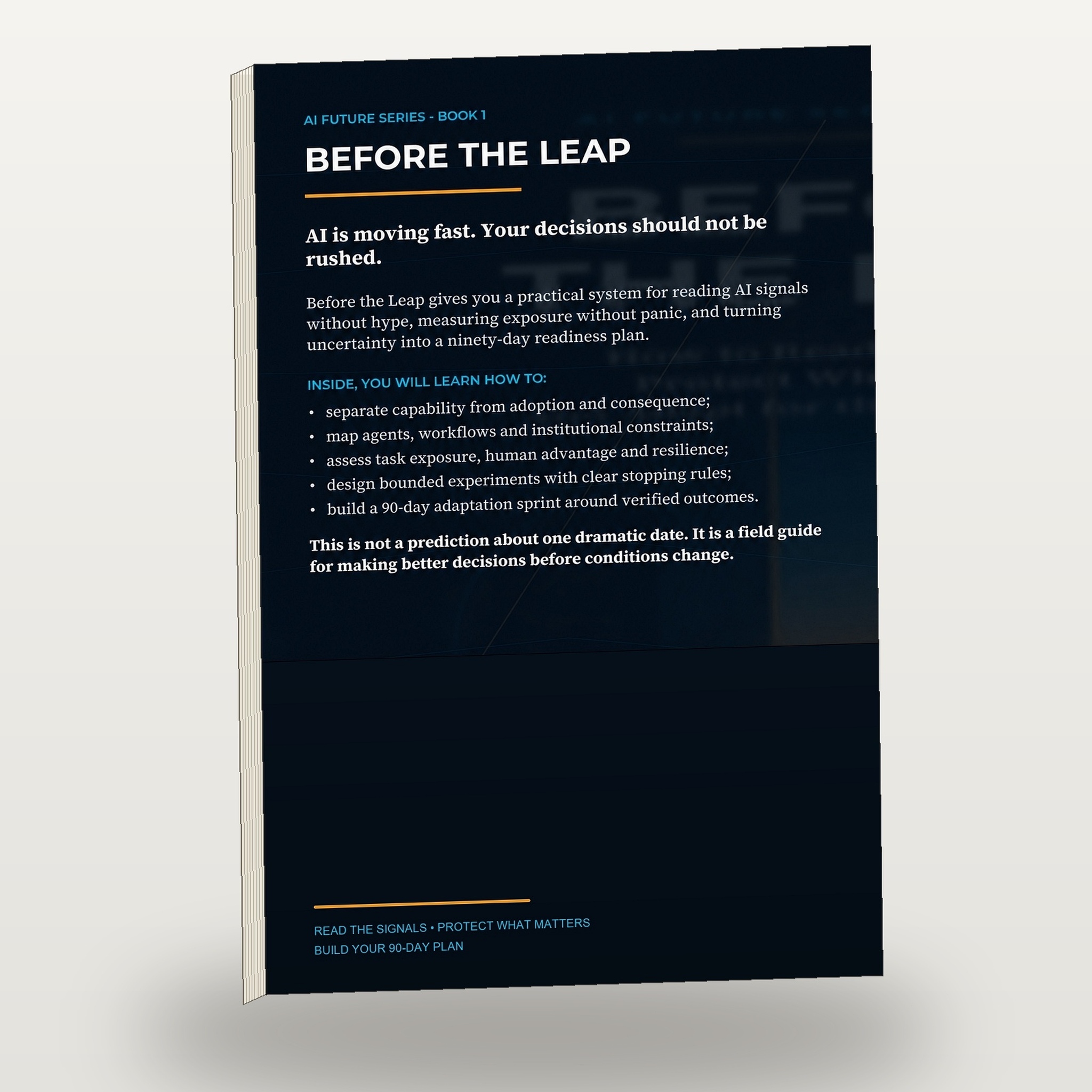 AI Future Series · Book 1 — Before the Leap back cover