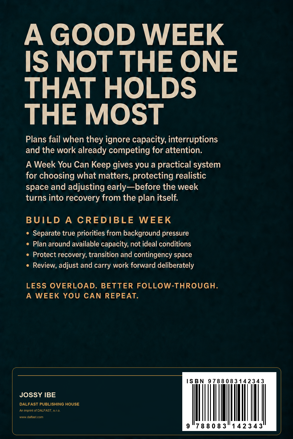 A Week You Can Keep back cover