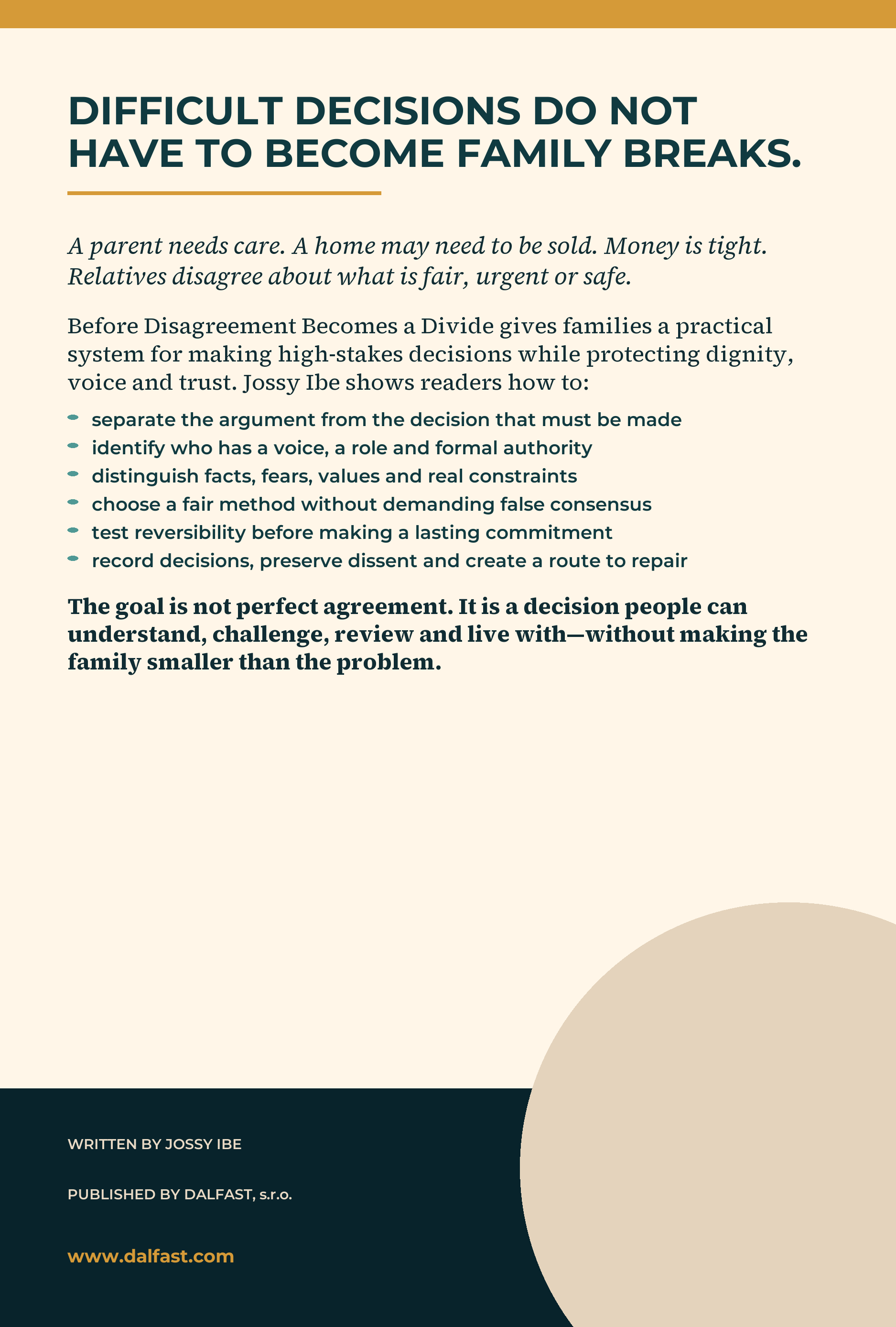 Before Disagreement Becomes a Divide back cover