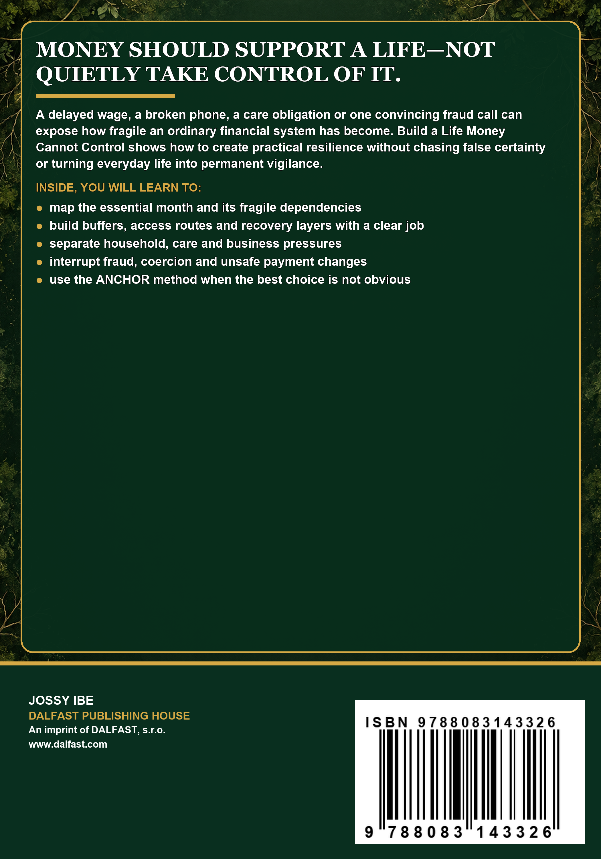 Build a Life Money Cannot Control back cover