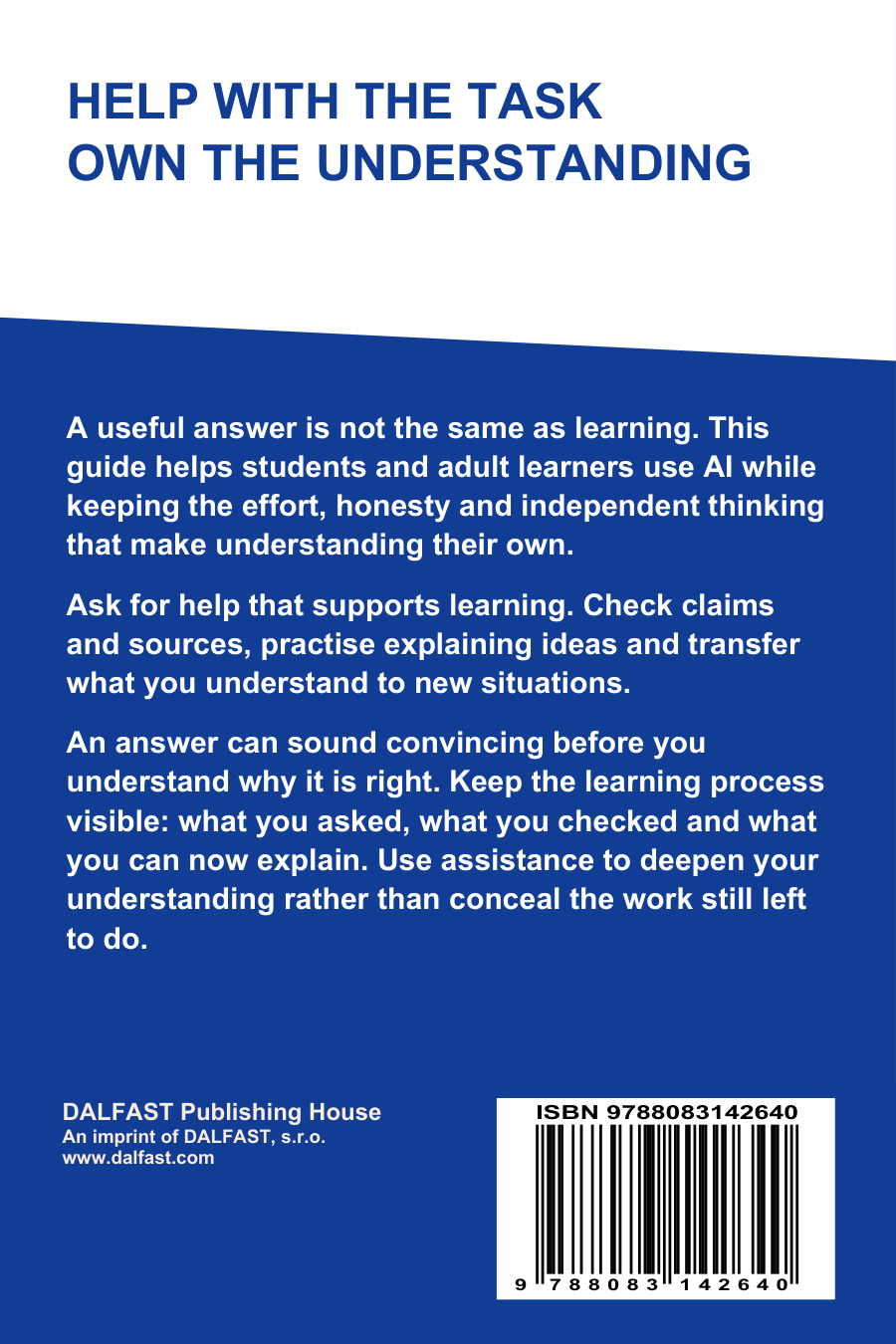 Learn With AI, Think for Yourself back cover