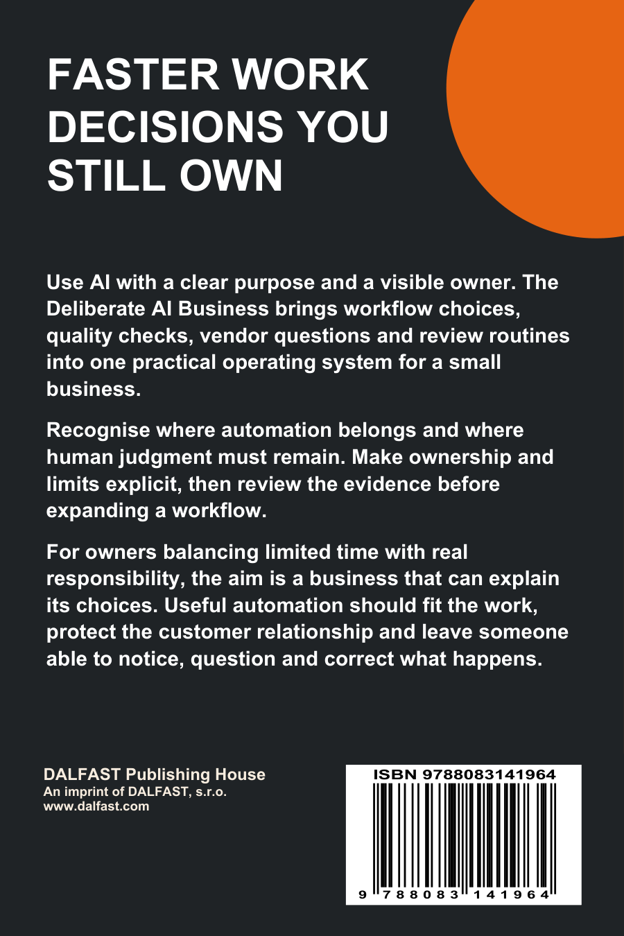 The Deliberate AI Business back cover