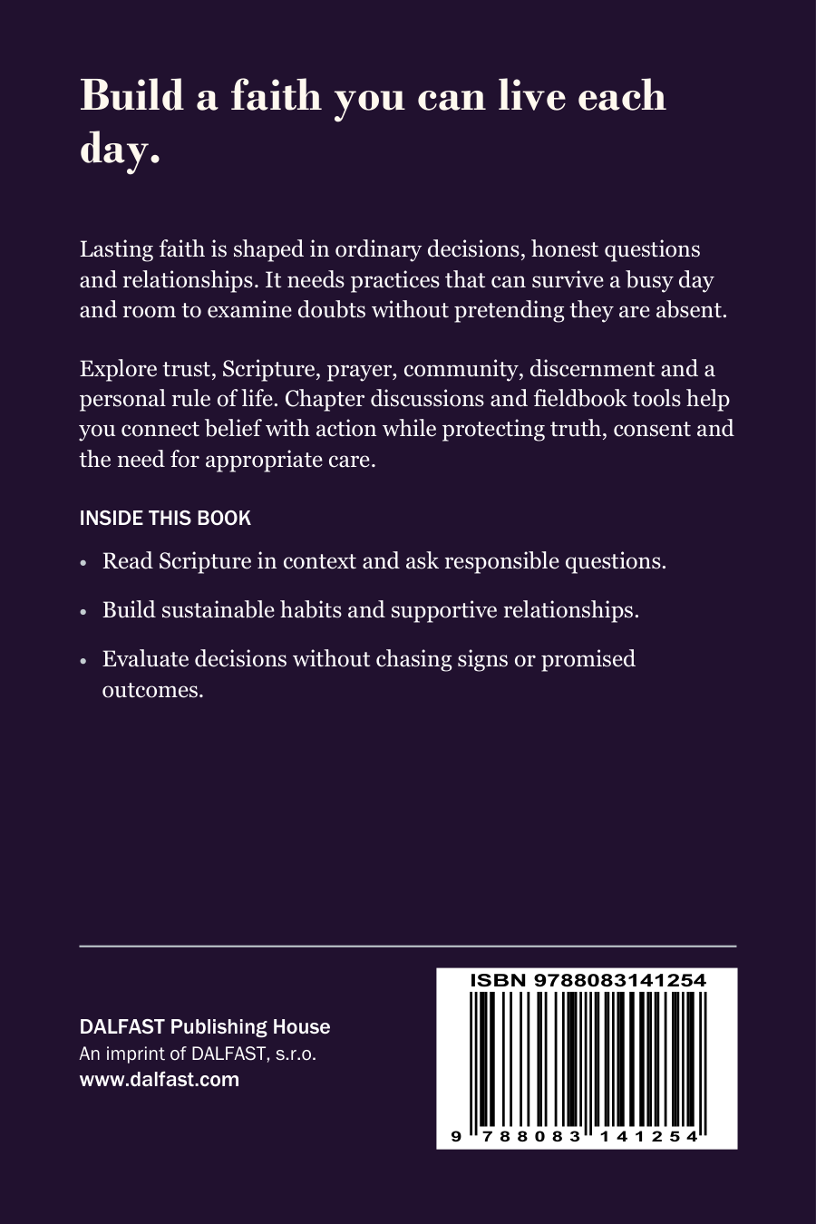 Building Faith That Lasts back cover