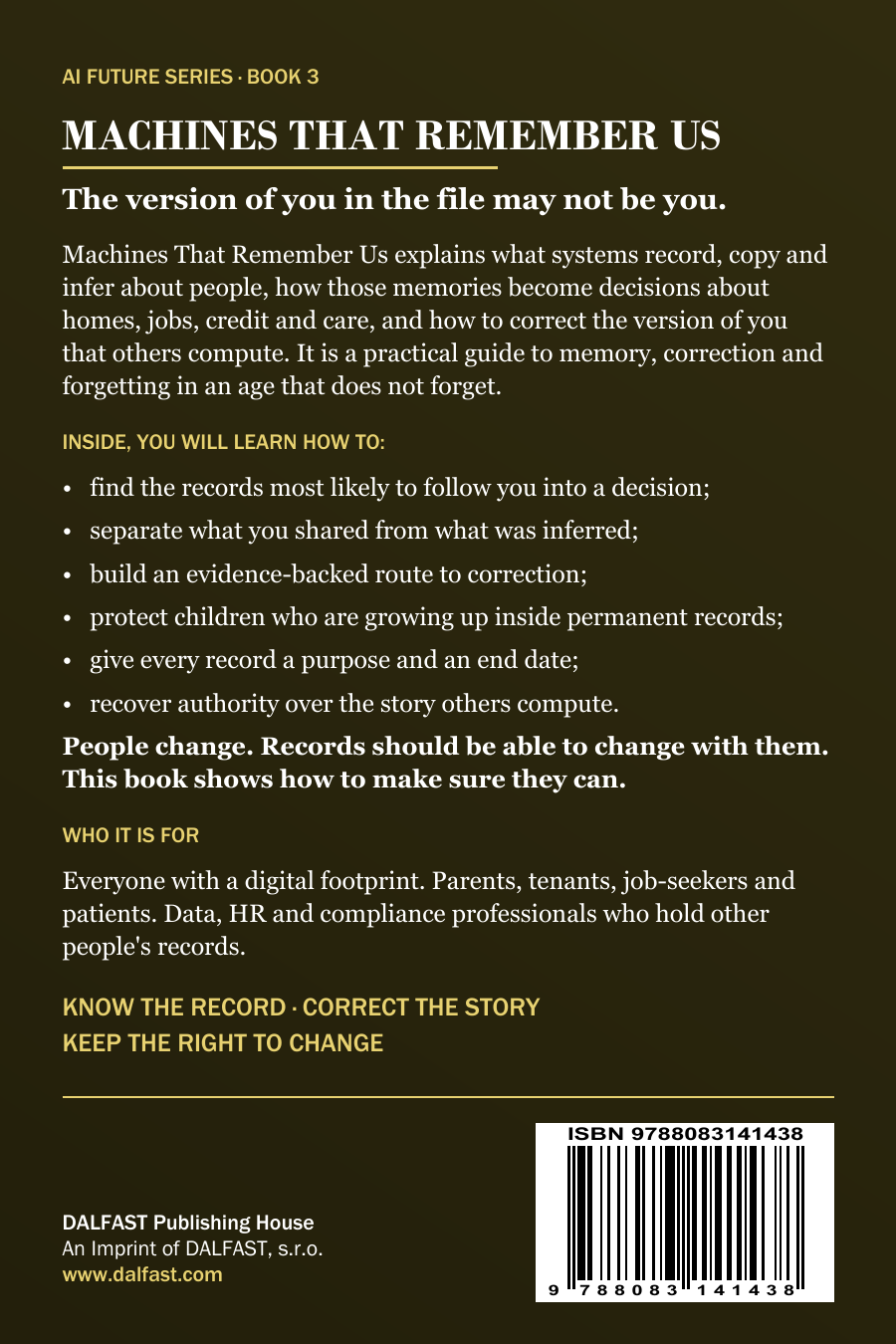 Machines That Remember Us — Main Book Edition back cover