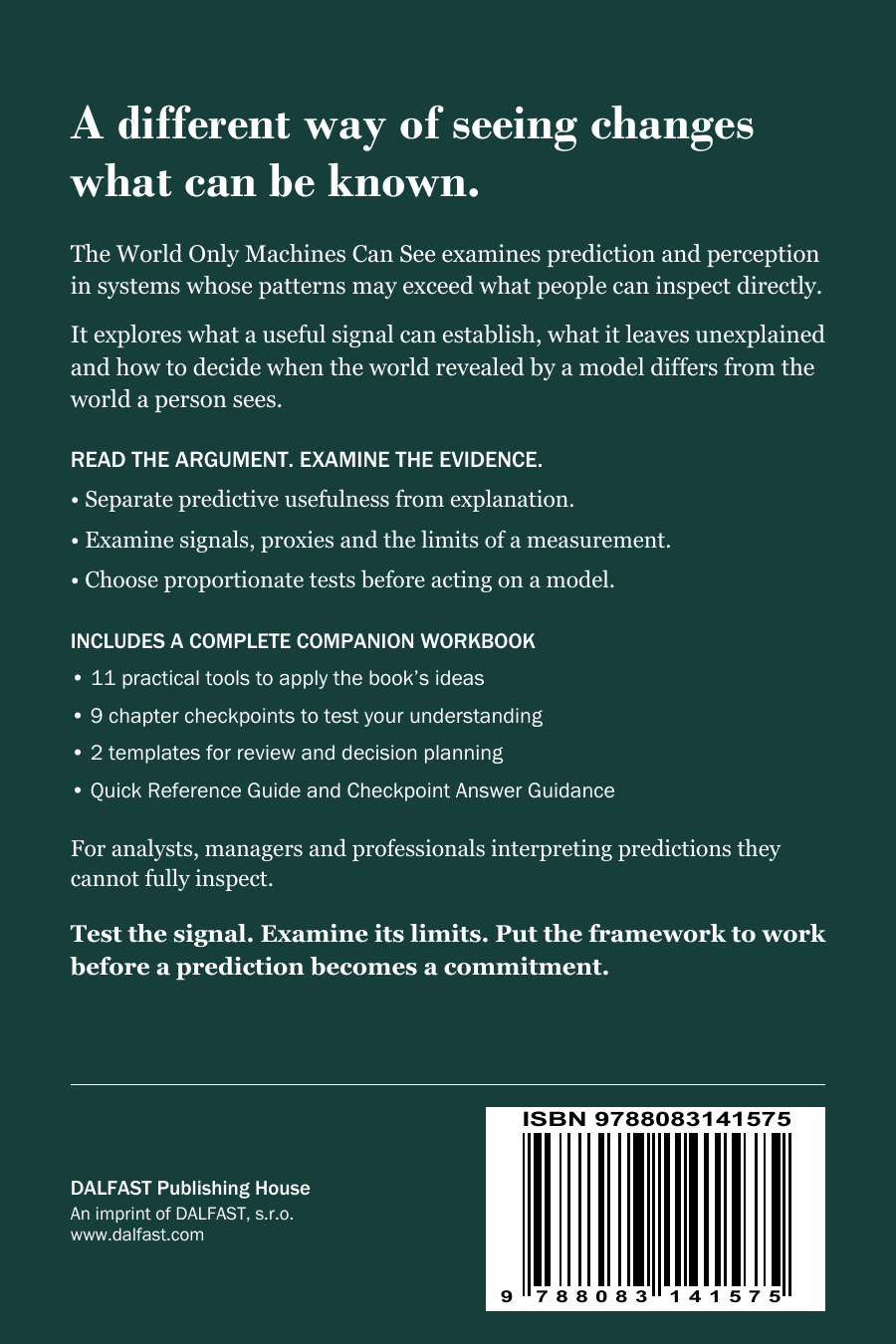 The World Only Machines Can See — Book + Workbook Edition back cover