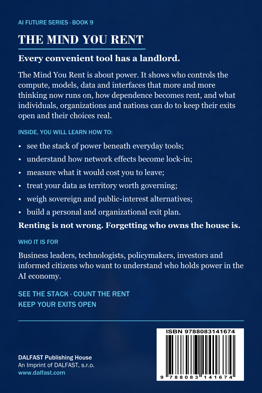 The Mind You Rent — Main Book Edition back cover