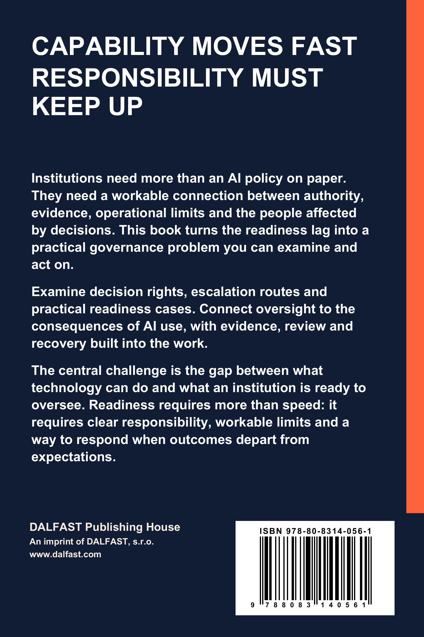 Governing AI at the Speed of Change back cover