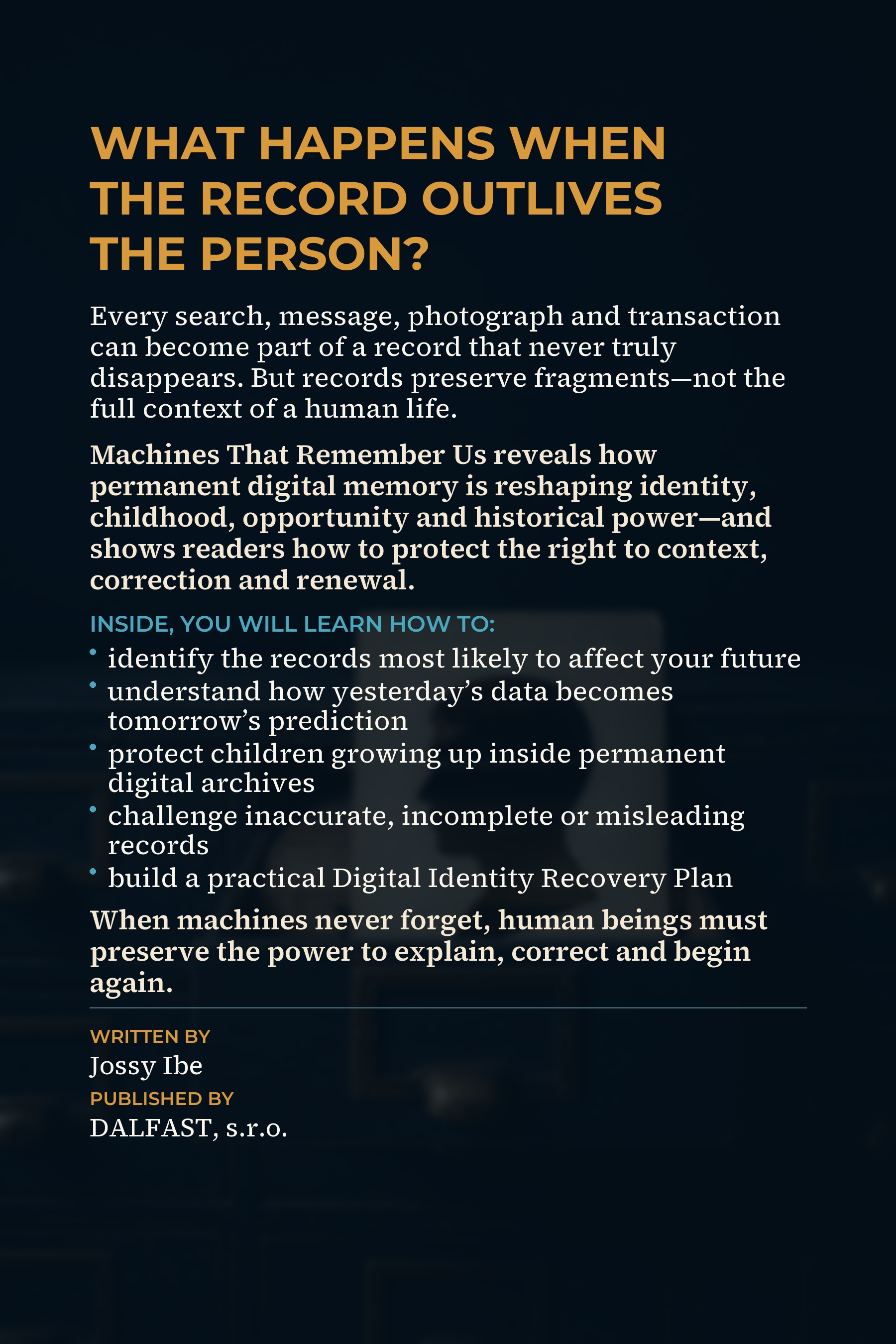 AI Future Series · Book 4 — Machines That Remember Us back cover