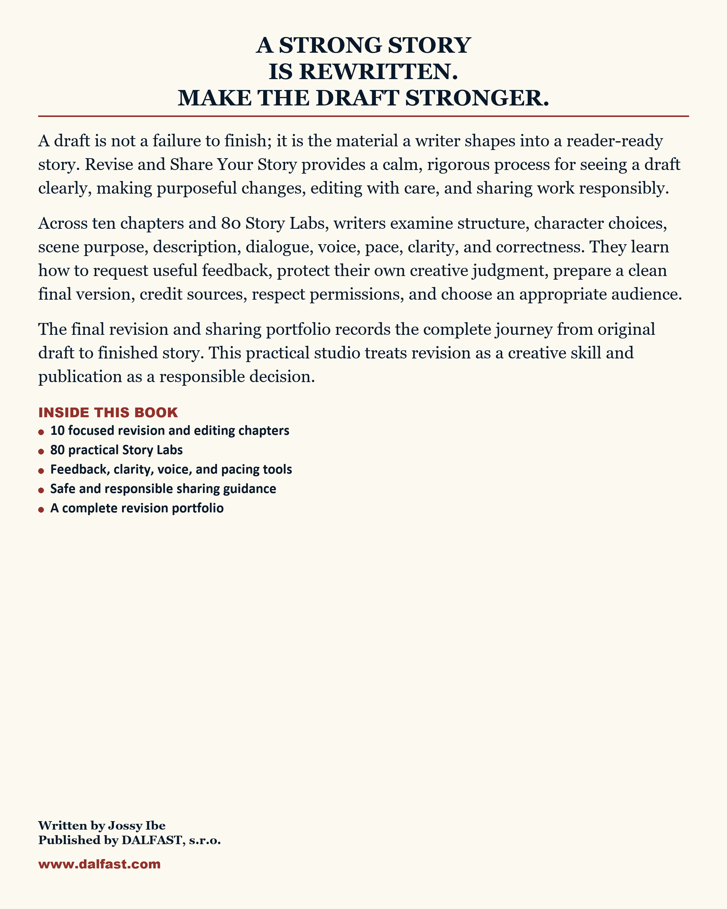 DALFAST Story Writing Studio Series · Book 3 — Revise and Share Your Story back cover
