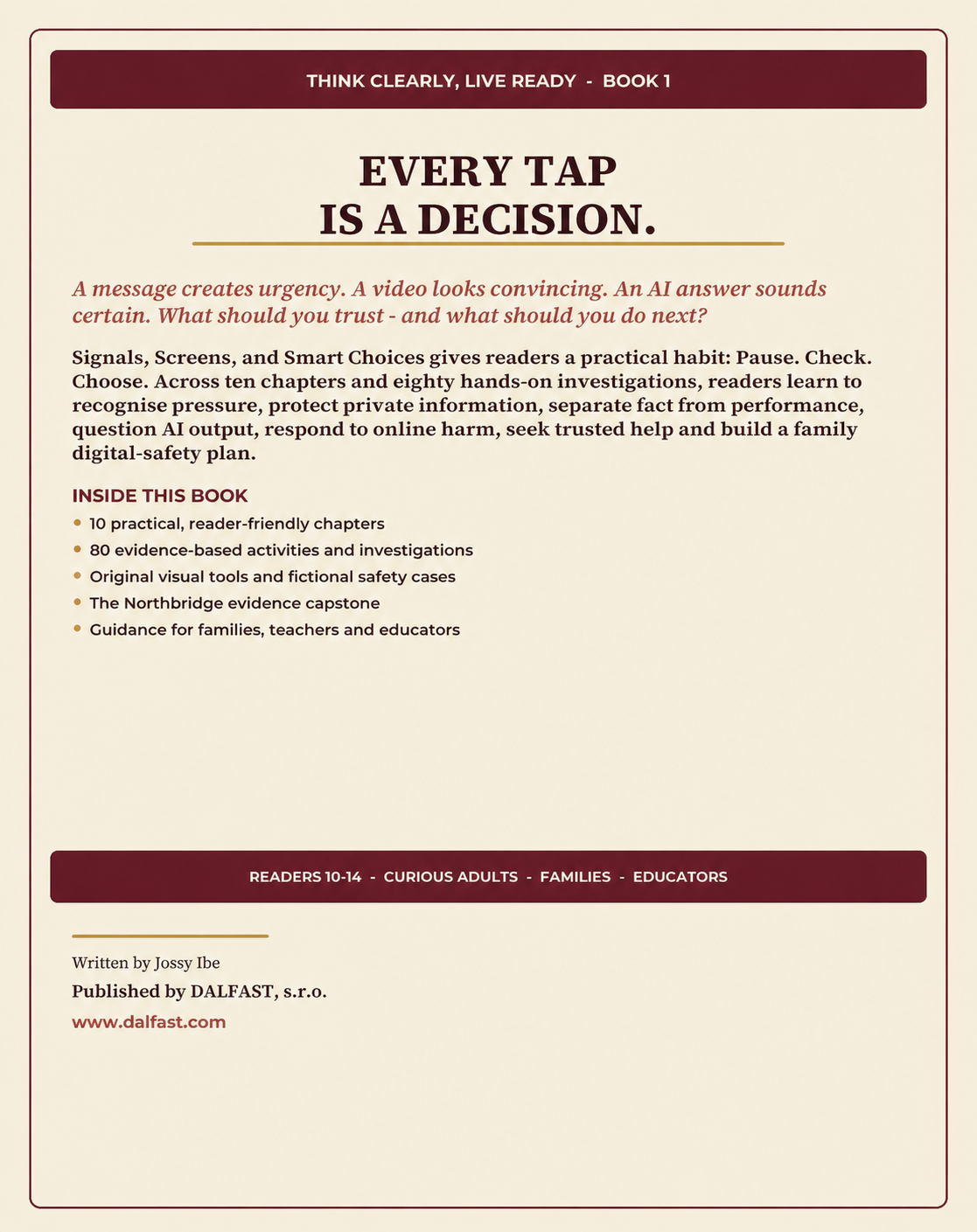 Think Clearly, Live Ready Series · Book 1 — Signals, Screens, and Smart Choices back cover