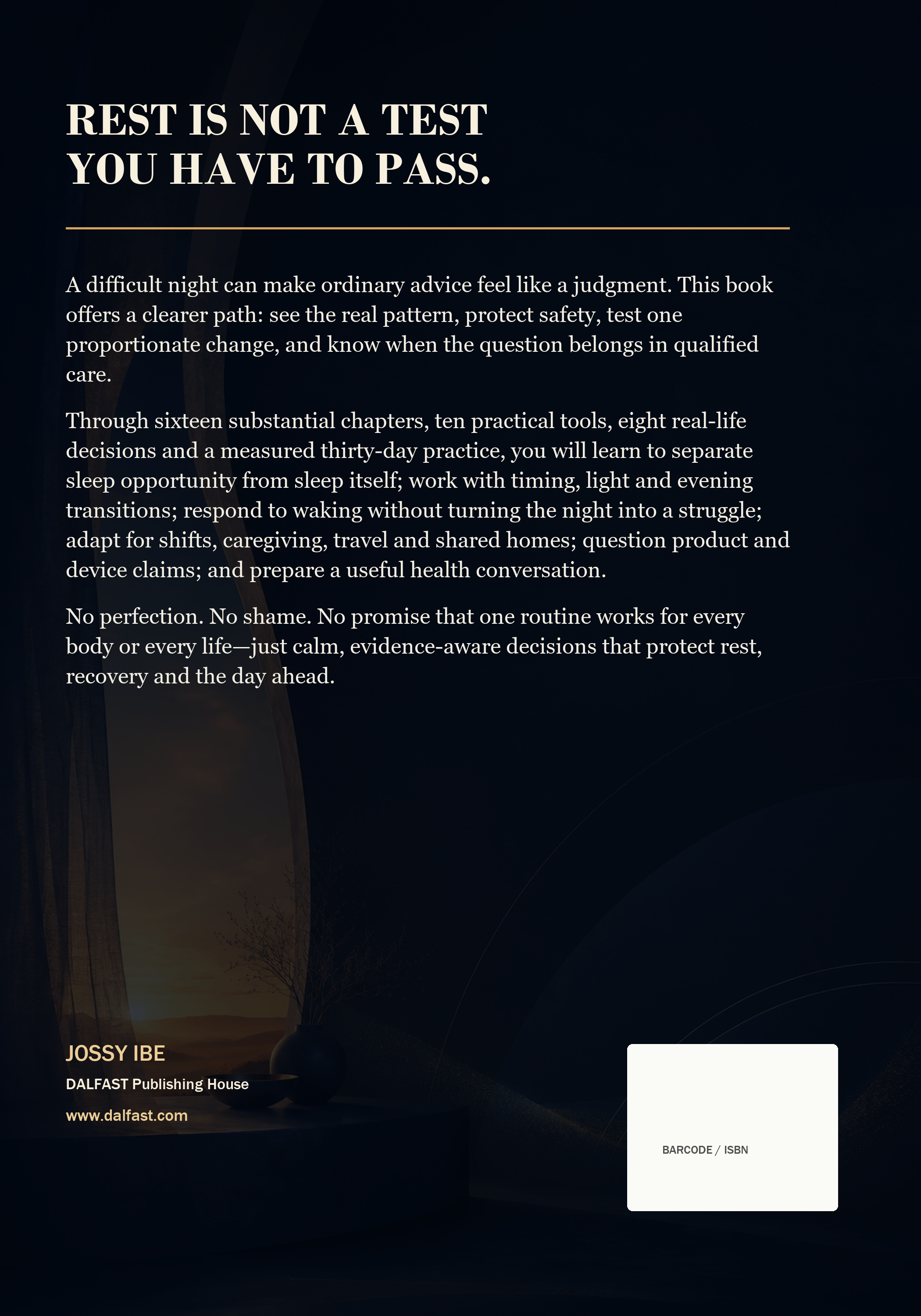 Healthy Living That Lasts Series · Book 1 — The Power of Deep Rest back cover