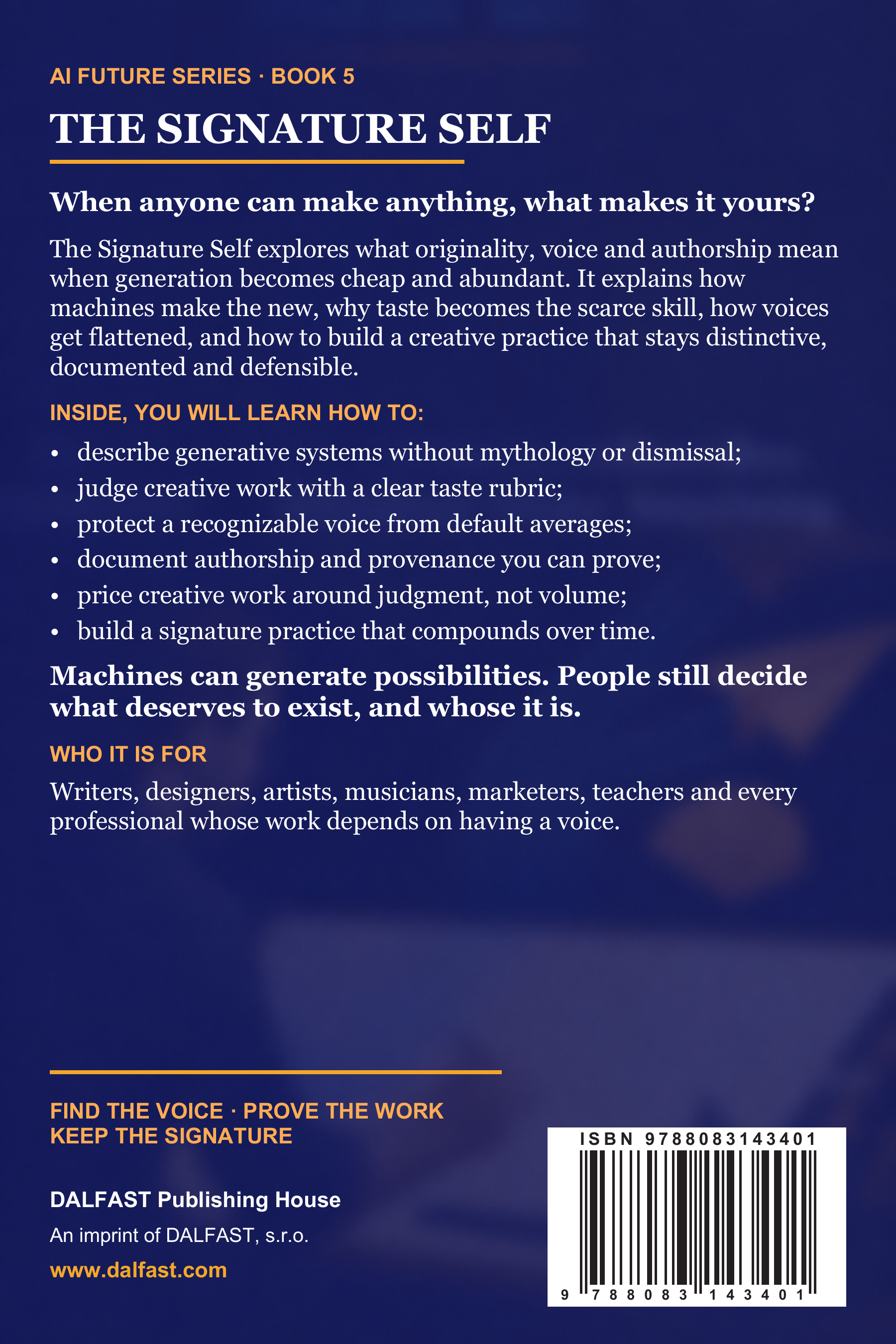 AI Future Series · Book 5 — The Signature Self back cover